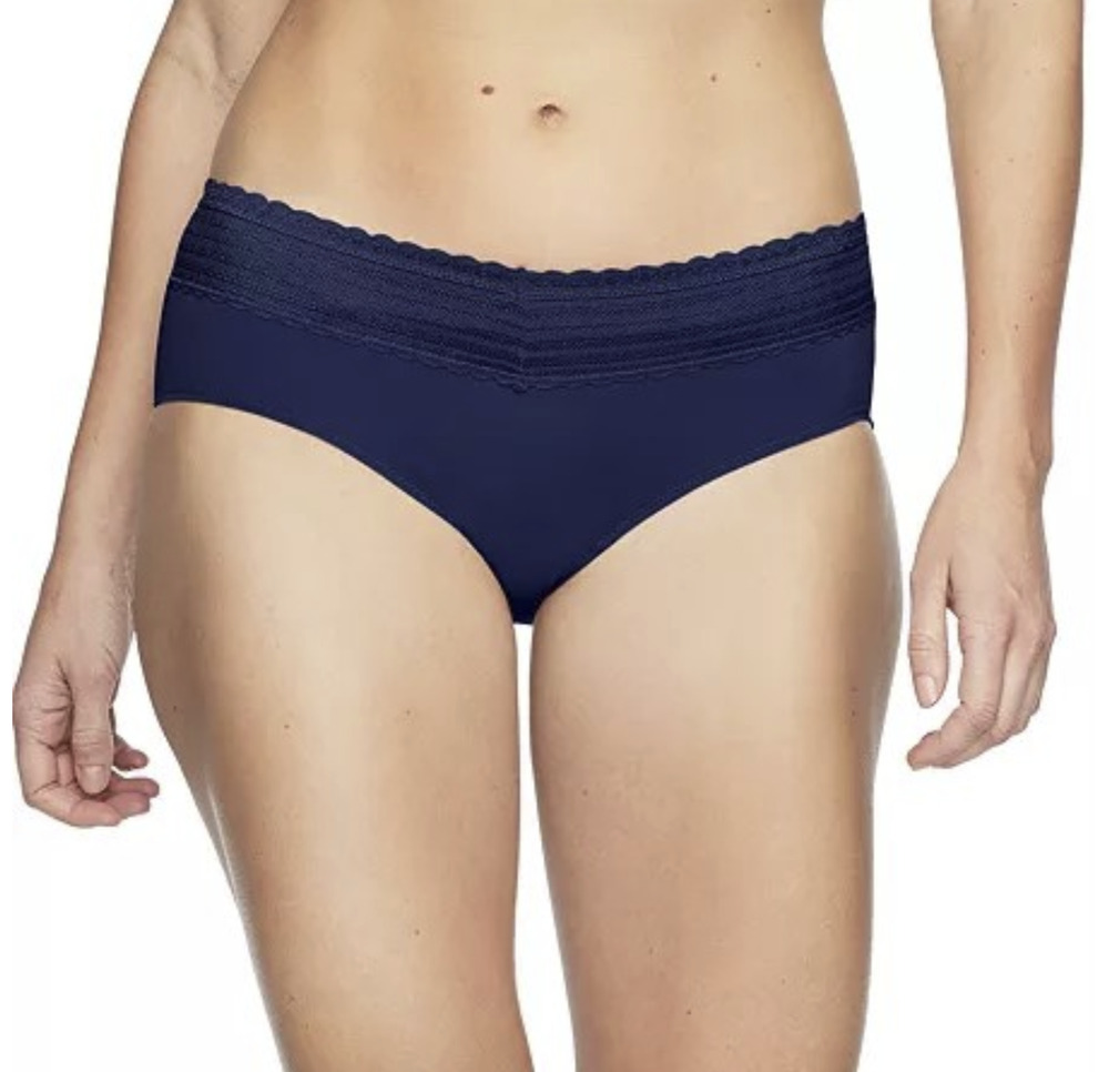 Warner's Women No Pinching No Problems Lace Hipster Underwear Navy Size XL